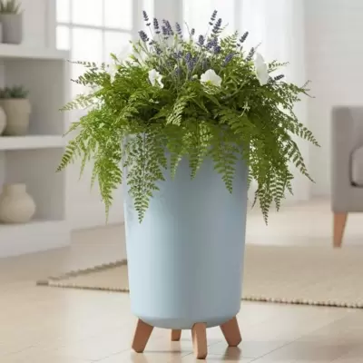 Visoka saksija sa nogarima Prosperplast Gracia Tubus Slim Svetlo siva