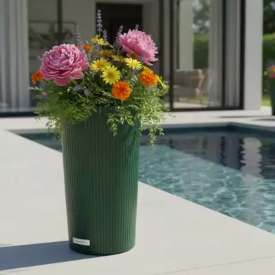 Visoka saksija sa uloškom Prosperplast Lamia 25x48cm Olive Green