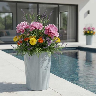 Visoka saksija sa uloškom Prosperplast Lamia 25x48cm Light Grey