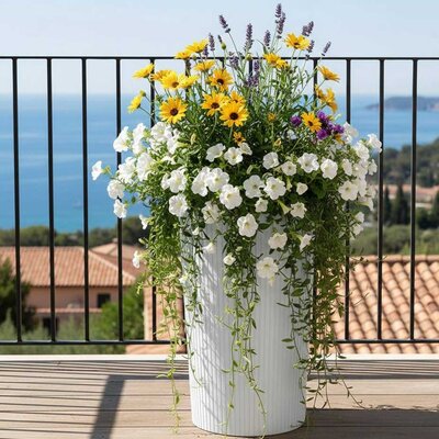 Visoka saksija sa uloškom Prosperplast Lamia 30x57.5cm White