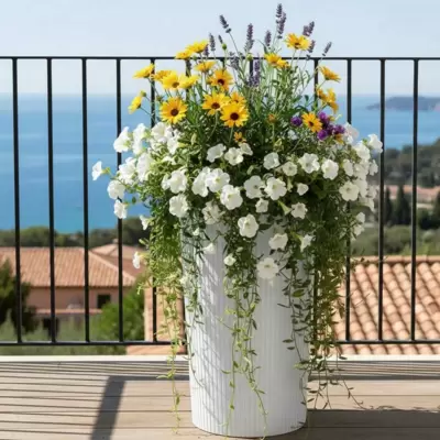 Visoka saksija sa uloškom Prosperplast Lamia 30x57.5cm White