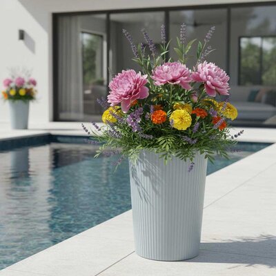 Visoka saksija sa uloškom Prosperplast Lamia 30x57.5cm Light Grey