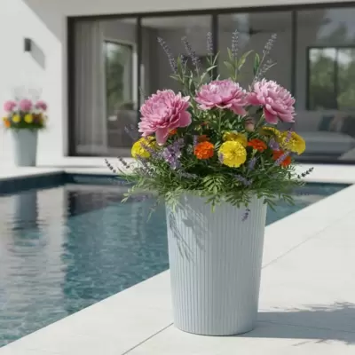 Visoka saksija sa uloškom Prosperplast Lamia 30x57.5cm Light Grey