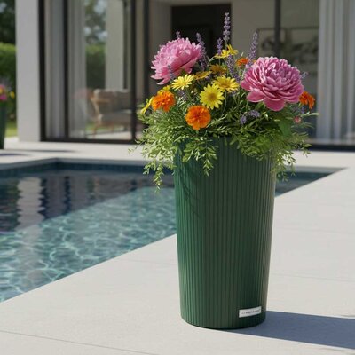 Visoka saksija sa uloškom Prosperplast Lamia 30x57.5cm Olive Green