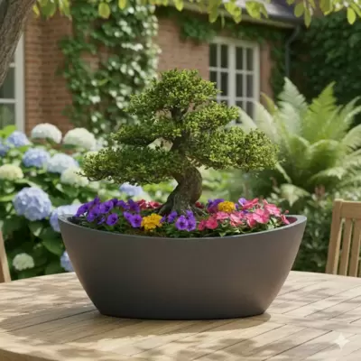 Ovalna saksija za cveće Prosperplast Aria 40cm Boja finog granita