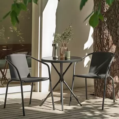 Garnitura za Terasu - 2 Stolice i Sto Kakamas Black