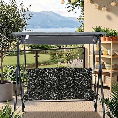 Jastuk Za Baštensku Ljuljašku 180x65x65cm Black Ornament