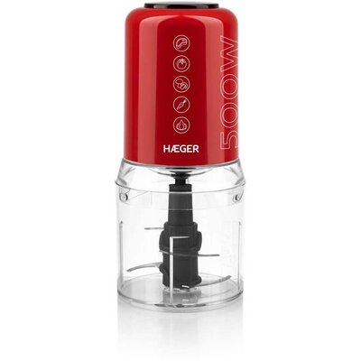 Haeger Chop Master Kuhinjska seckalica 0,5l 500W sa 4 sečiva Crvena