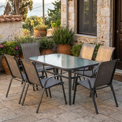 Melirana - siva garnitura za 6 osoba, garnitura za dvorište i terasu Metaora Grey