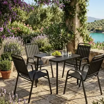 Baštenski set Aruba sa 4 stolice – Vaša oaza za opuštanje na otvorenom