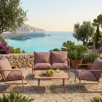 Četvorodelni set za opuštanje Ember – Vaša dnevna soba pod otvorenim nebom