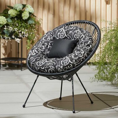 Jastuk za ovalnu baštensku stolicu - fotelju 110x90cm BLACK ORNAMENT