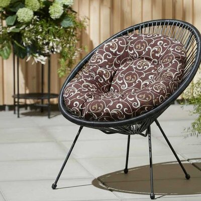 Jastuk za ovalnu baštensku stolicu - fotelju 110x90cm BROWN ORNAMENT