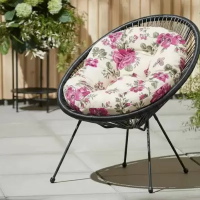 Jastuk za ovalnu baštensku stolicu - fotelju 110x90cm PINK FLOWERS