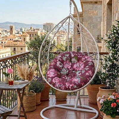 Jastuk 120cm Za Gnezdo Baštensku Ljuljašku BORDEAUX RETRO