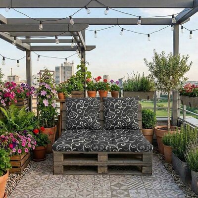 Komplet jastuka za garniture od paleta BLACK ORNAMENT