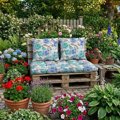 Komplet jastuka za garniture od paleta BLUE ROSES