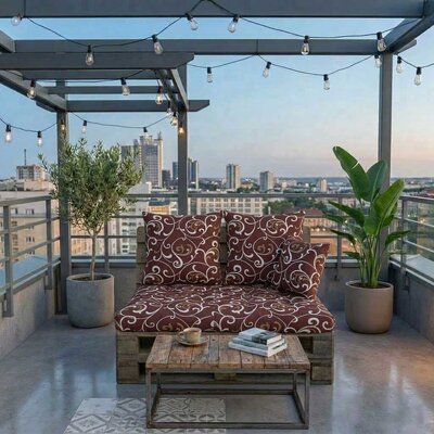 Komplet jastuka za garniture od paleta BROWN ORNAMENT