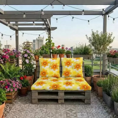 Komplet jastuka za garniture od paleta HAPPY FLOWERS