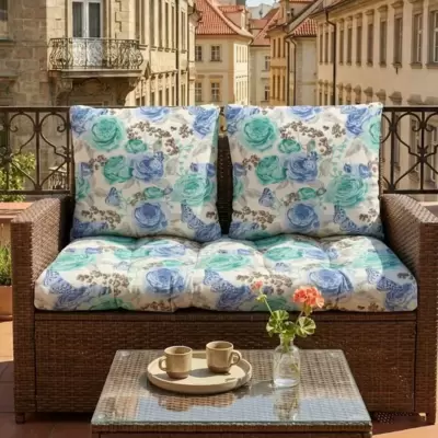 Jastuci za baštenski dvosed 100x50x50cm BLUE ROSES