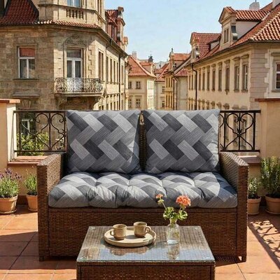 Jastuci za baštenski dvosed 100x50x50cm TRICOT-BL