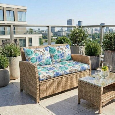 Jastuci za baštenski dvosed 130x50x50cm BLUE ROSES