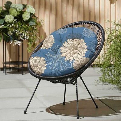 Jastuk za ovalnu baštensku stolicu - fotelju 110x90cm BIG FLOWERS