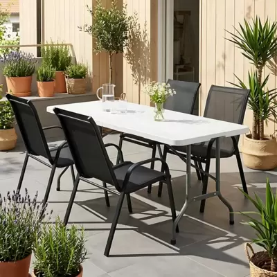 Baštenska Garnitura sa Sklopivim stolom Mokado 4 Stolice i Sto