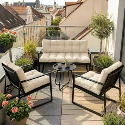 Jastuci Za Baštensku Garnituru - Dvosed 115cm i Dve Fotelje IVORY