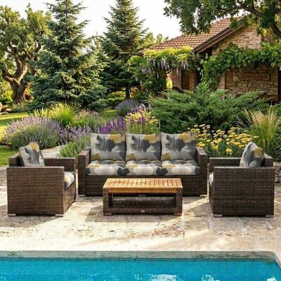 Jastuci Za Veliku Baštensku Garnituru - Trosed i Dve Fotelje BLACK JAM