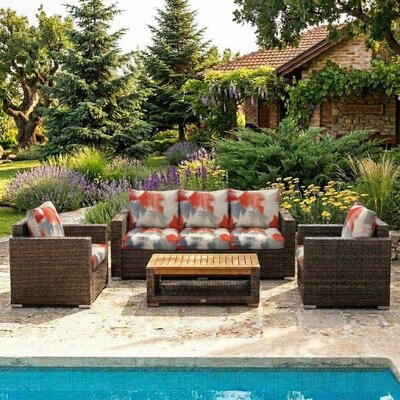 Jastuci Za Veliku Baštensku Garnituru - Trosed i Dve Fotelje RED JAM