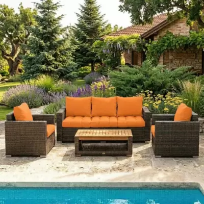 Jastuci Za Veliku Baštensku Garnituru - Trosed i Dve Fotelje ORANGE