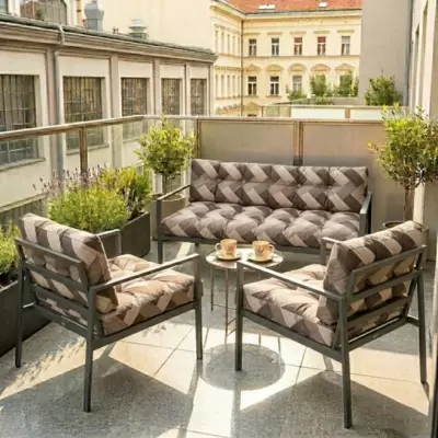 Jastuci Za Baštensku Garnituru Sa Niskim Naslonima - Dvosed i Dve Fotelje TRICOT-BR