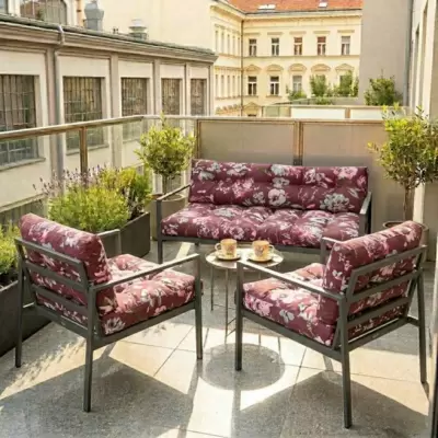 Jastuci Za Baštensku Garnituru Sa Niskim Naslonima - Dvosed i Dve Fotelje BORDEAUX RETRO