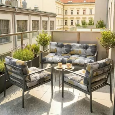 Jastuci Za Baštensku Garnituru Sa Niskim Naslonima - Dvosed i Dve Fotelje BLACK JAM