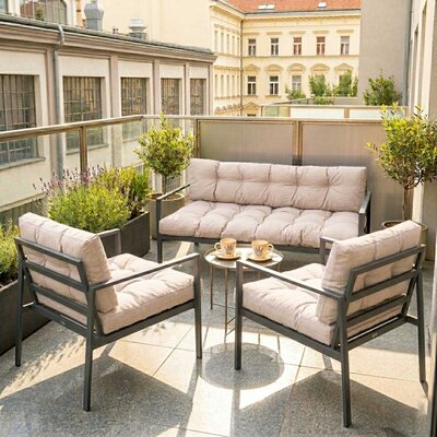 Jastuci Za Baštensku Garnituru Sa Niskim Naslonima - Dvosed i Dve Fotelje BEIGE