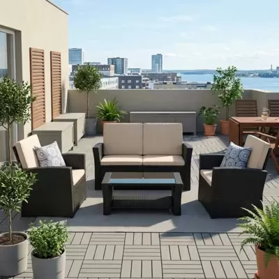 Lounge Ratan Garnitura Ester - 2 Fotelje, Dvosed i Sto