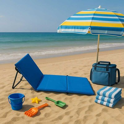 Sklopiva ležaljka za plažu 150x52cm Plava