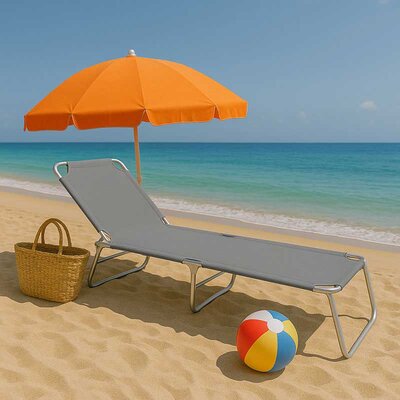 Sklopiva ležaljka sa ramom Siva