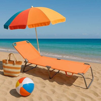 Sklopiva ležaljka sa ramom Narandžasta