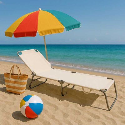 Sklopiva ležaljka sa ramom Bež