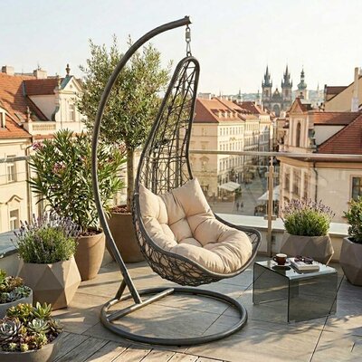 Jastuk Za Ratan Ljuljašku Za Jednu Osobu BEIGE