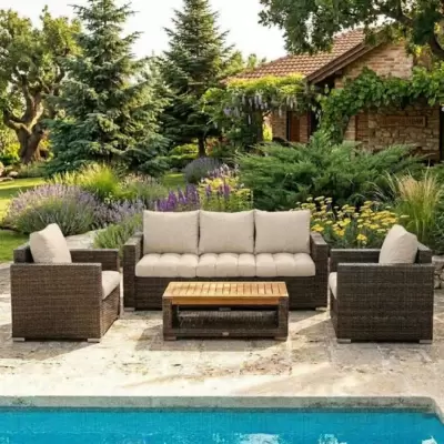 Jastuci Za Veliku Baštensku Garnituru - Trosed i Dve Fotelje BEACH SAND