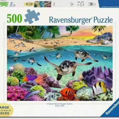 Puzzle 500 delova Mlade morske kornjače u trku Ravensburger 17456