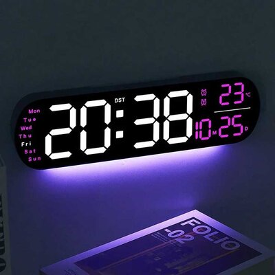 Digitalni zidni LED sat sa daljinskim upravljačem 11938PK