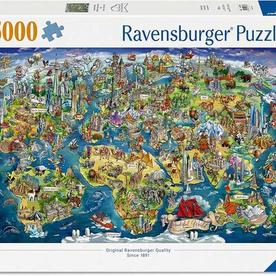 Puzzle slagalica 5000 delova Ilustrovana mapa sveta Ravensburger 12001738