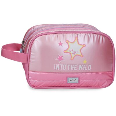 Kozmetički neseser sa 2 pregrade Enso Into The Wild pink 99844