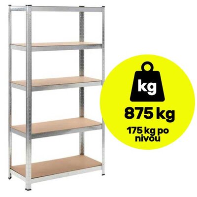 Metalna polica velike nosivosti 180x80x40cm 5x175kg