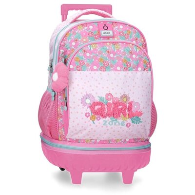Ranac za školu 43cm sa točkićima Enso Girl Zone pink 99329