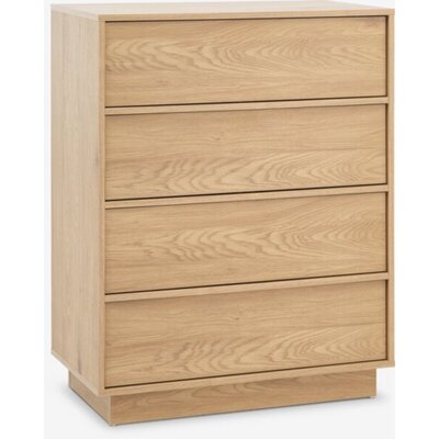 Komoda TRANUM, 4 fioke, topao hrast, 81x102x45 cm